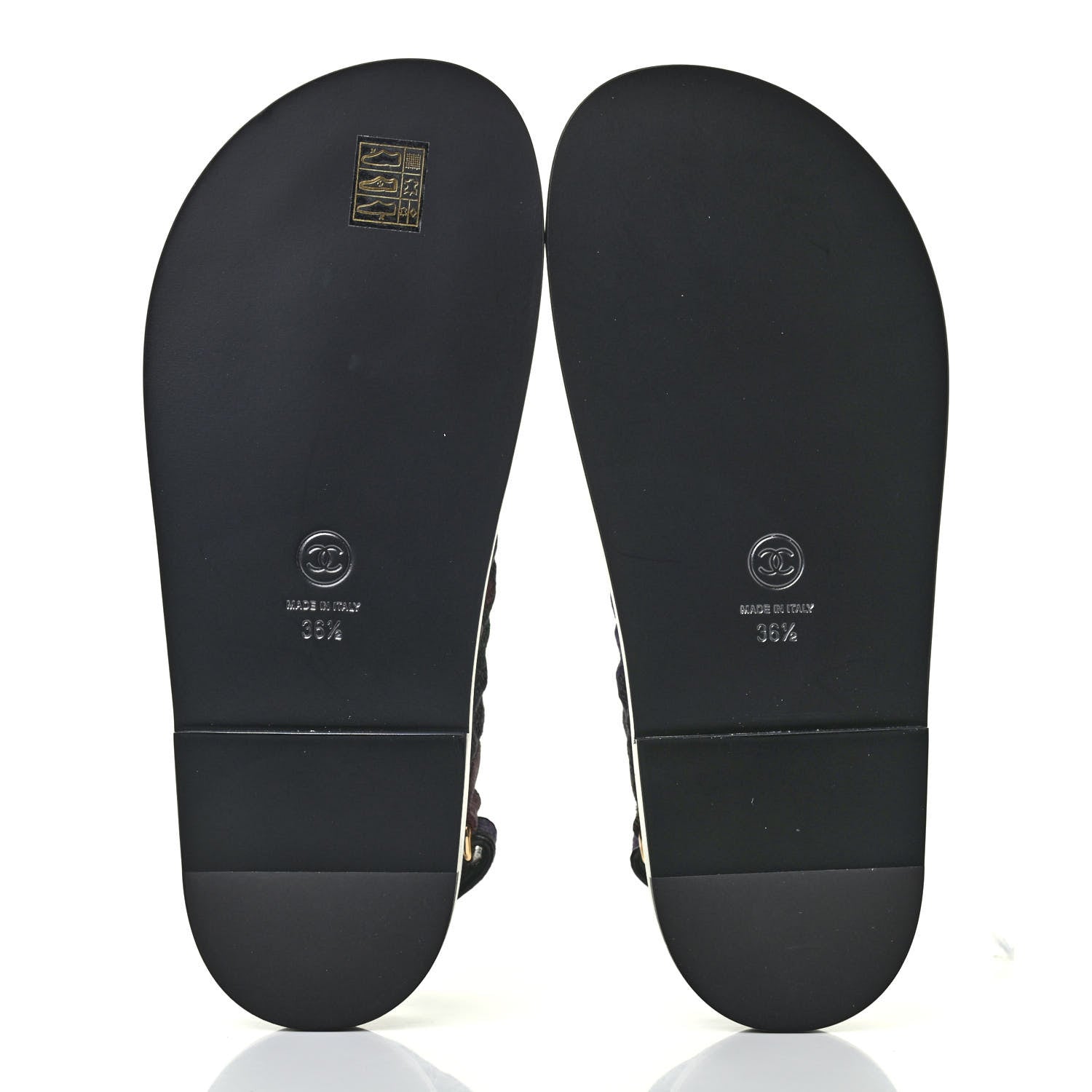 Chanel Denim Quilted Dad Sandals 36.5 Black Multicolor 4 of 5