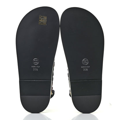 Chanel Denim Quilted Dad Sandals 36.5 Black Multicolor 4 of 5