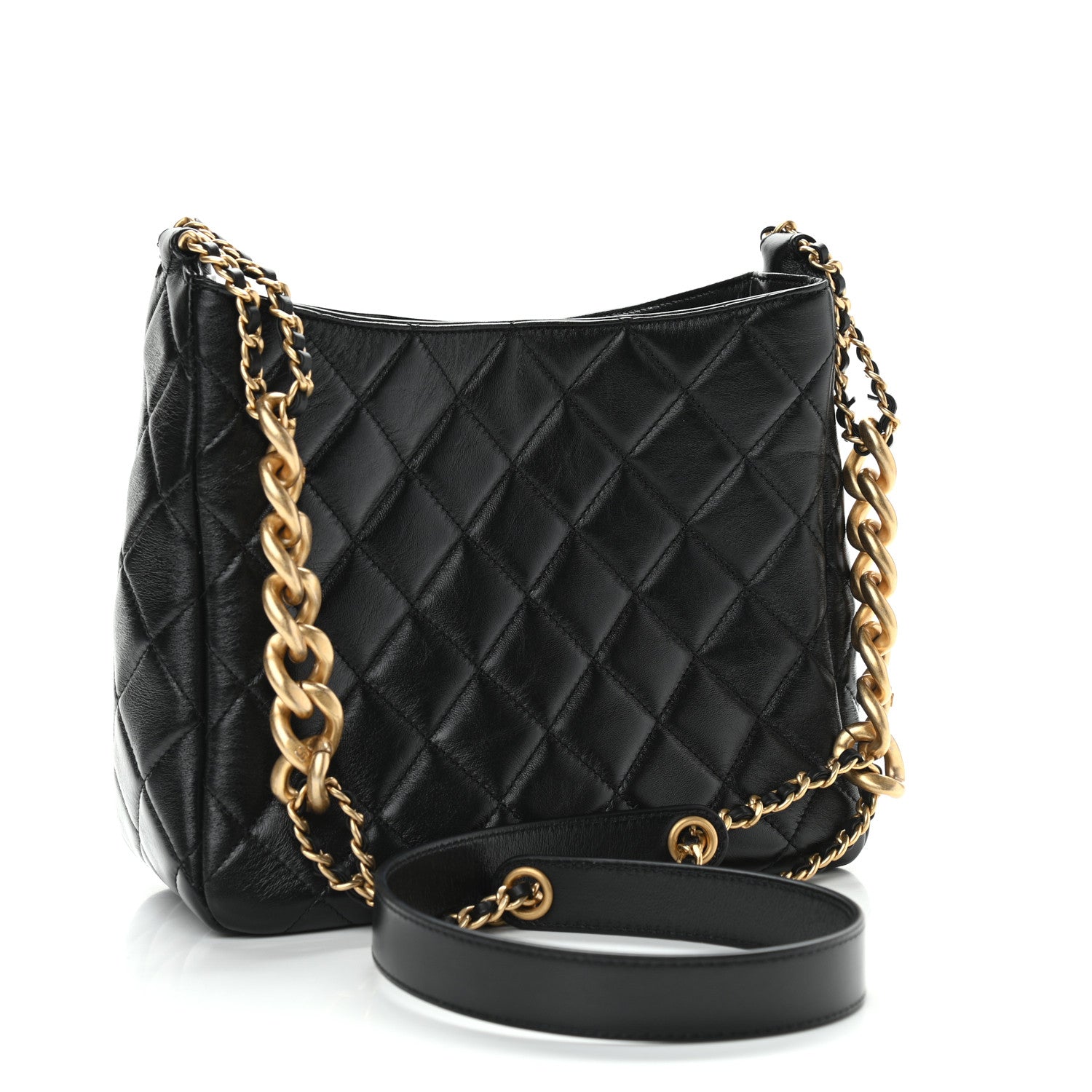 Chanel Lambskin Quilted Hobo Black 3 of 11