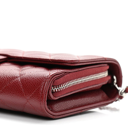 Chanel Caviar Quilted Phone Holder Wallet on Removable Chain Red 13 of 15