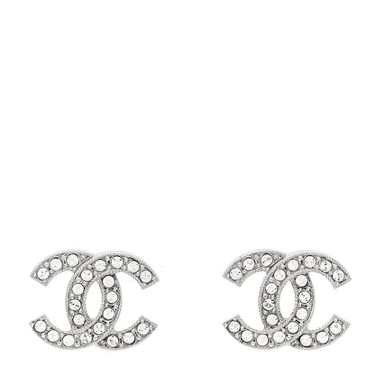 Chanel Crystal Mini Timeless CC Earrings Silver 1 of 5