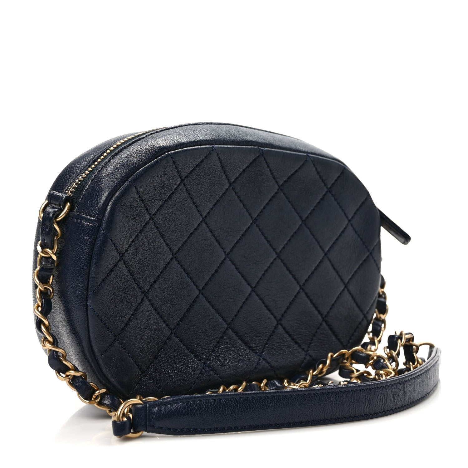 Chanel Lambskin Quilted Coco Midnight Camera Case Navy 3 of 9