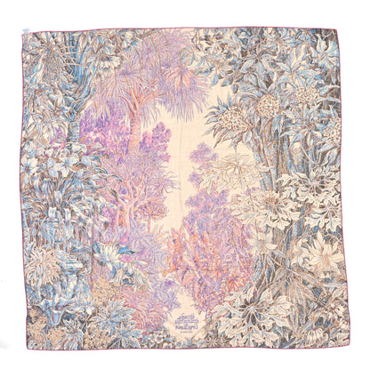 Hermes Cashmere Silk All'Orto Botanico di Palermo 140 Rose Naturel Bleu 1 of 6