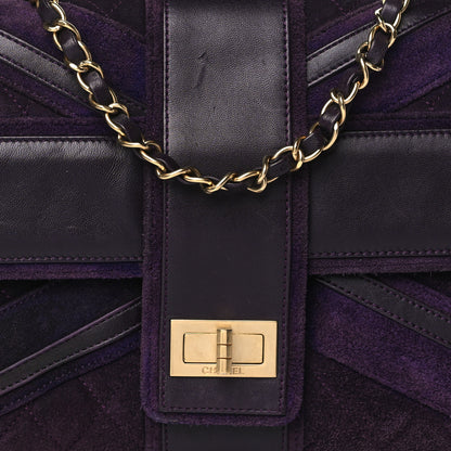 Chanel Suede Union Jack Jumbo Mademoiselle Flap Purple 8 of 13