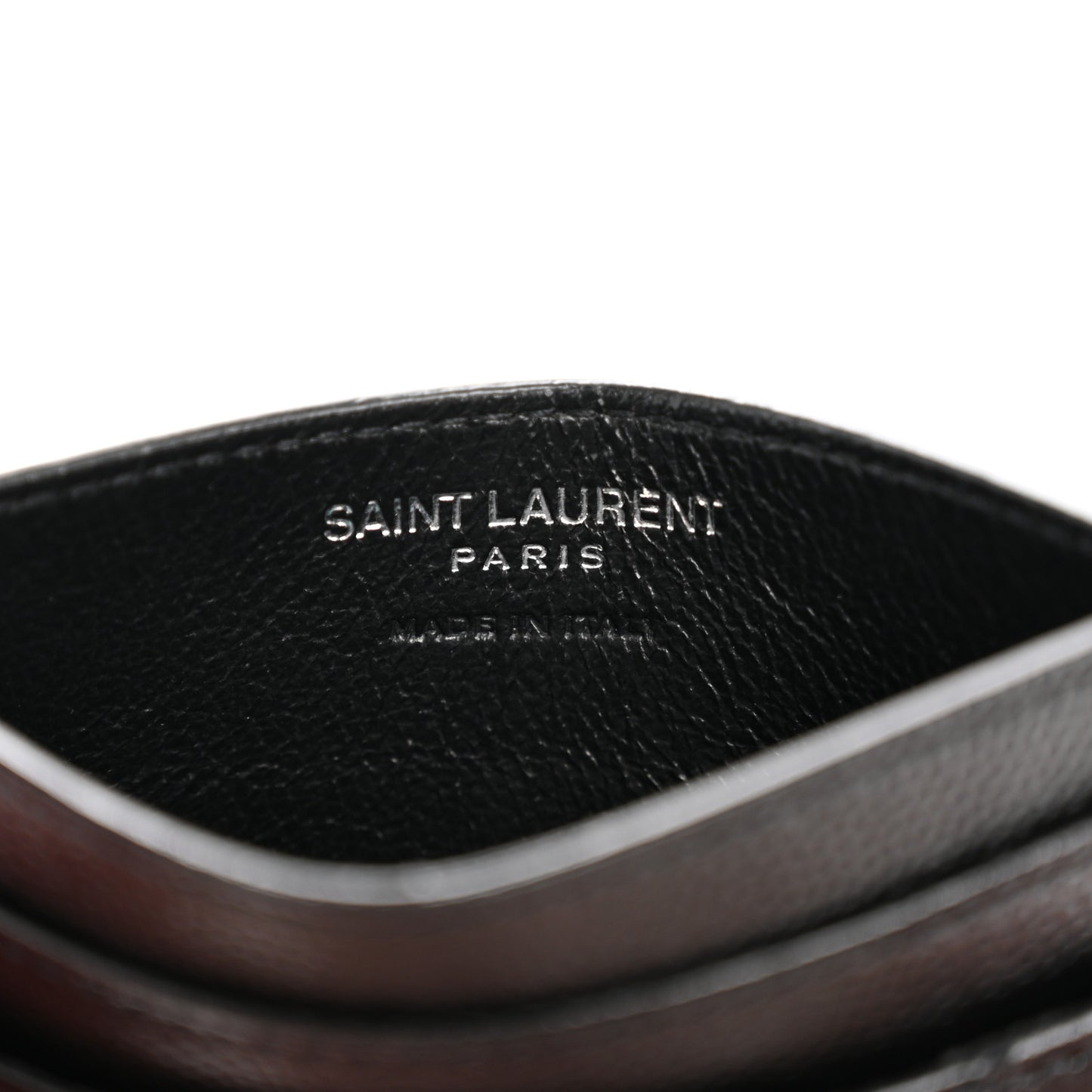 Grain De Poudre Matelasse Chevron Monogram Credit Card Case Black