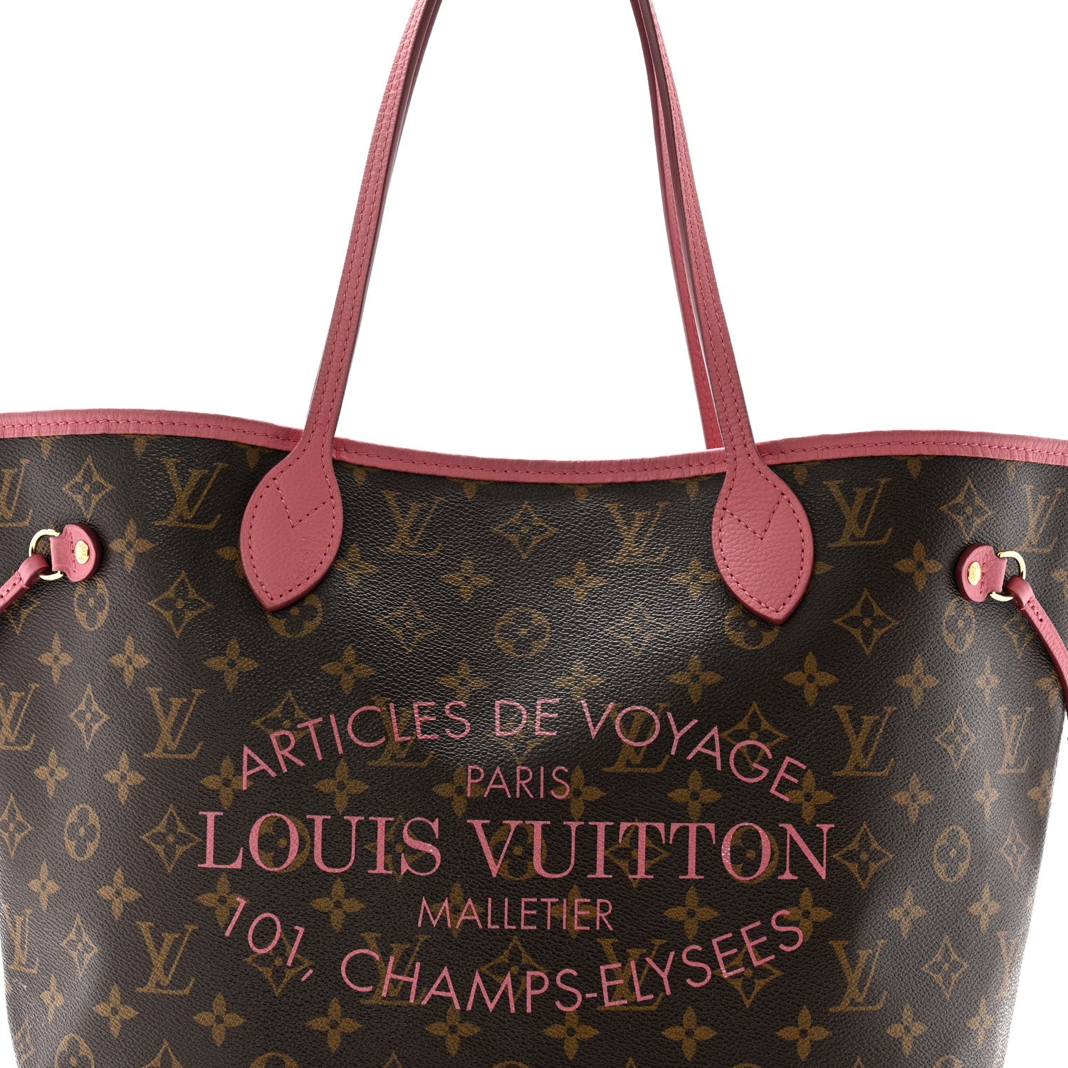 Louis Vuitton Monogram Articles de Voyage Ikat Neverfull MM Rose Velours 7 of 12