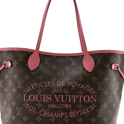 Louis Vuitton Monogram Articles de Voyage Ikat Neverfull MM Rose Velours 7 of 12