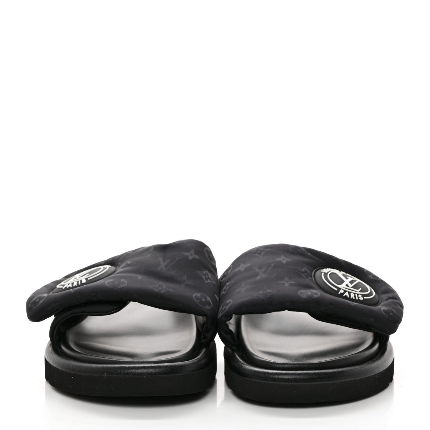 Nylon Monogram Womens Pool Pillow Comfort Mules 39 Black