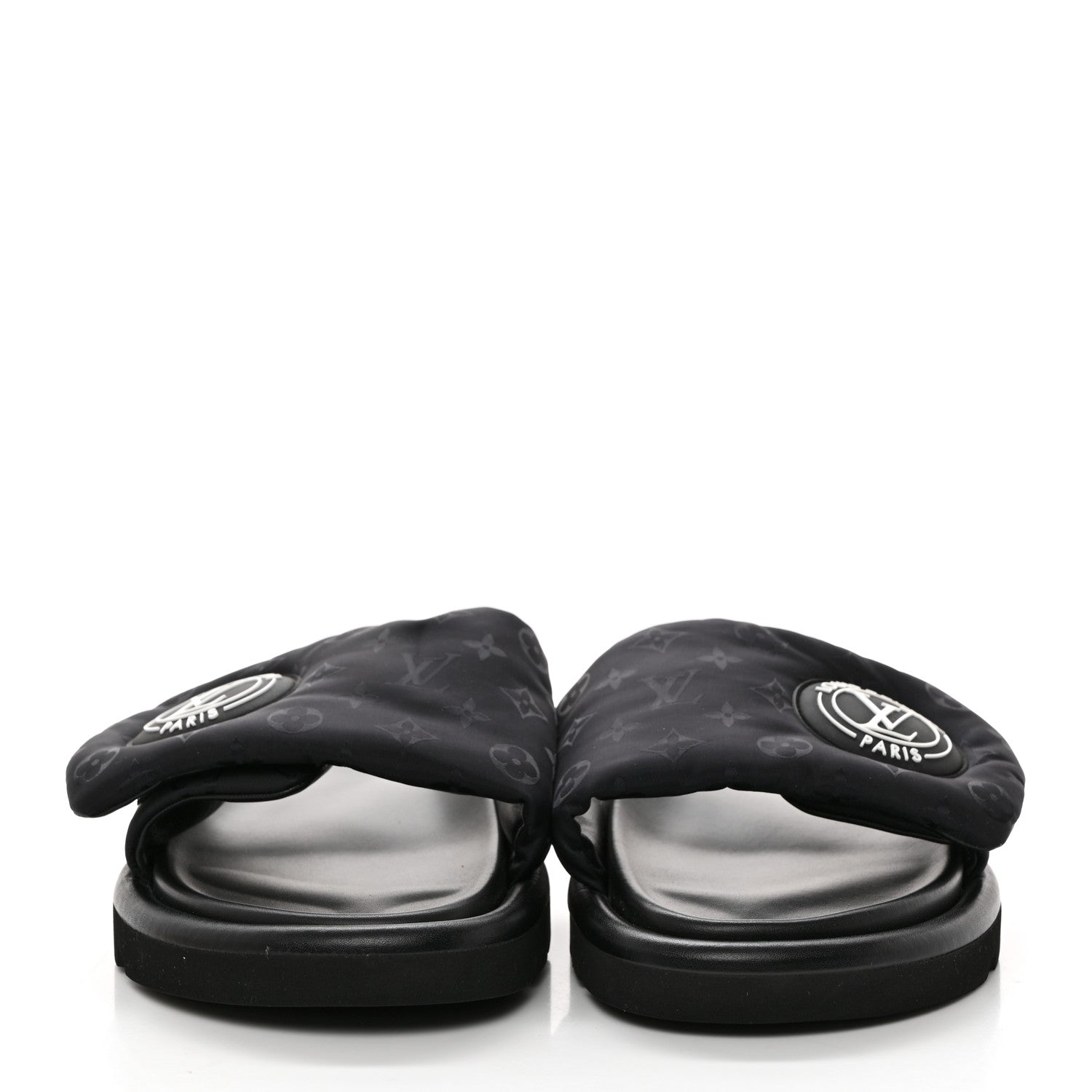 Louis Vuitton Nylon Monogram Womens Pool Pillow Comfort Mules 39 Black 2 of 8