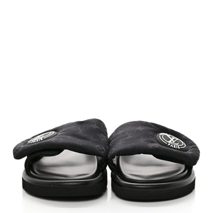 Louis Vuitton Nylon Monogram Womens Pool Pillow Comfort Mules 39 Black 2 of 8