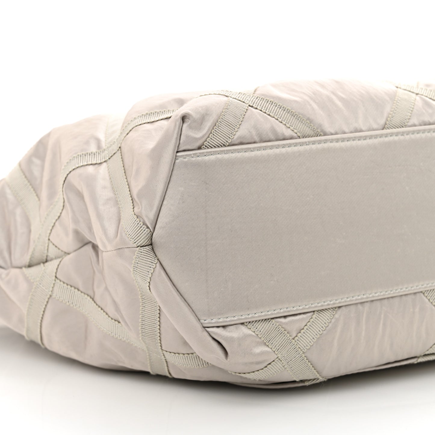 Nylon Grosgrain Quilted Lifestyle Shopping Bag Grey