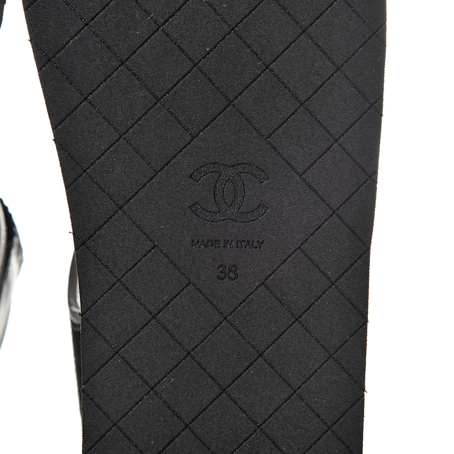 Chanel Lambskin Jersey Coco Sandals 38 Black 7 of 8