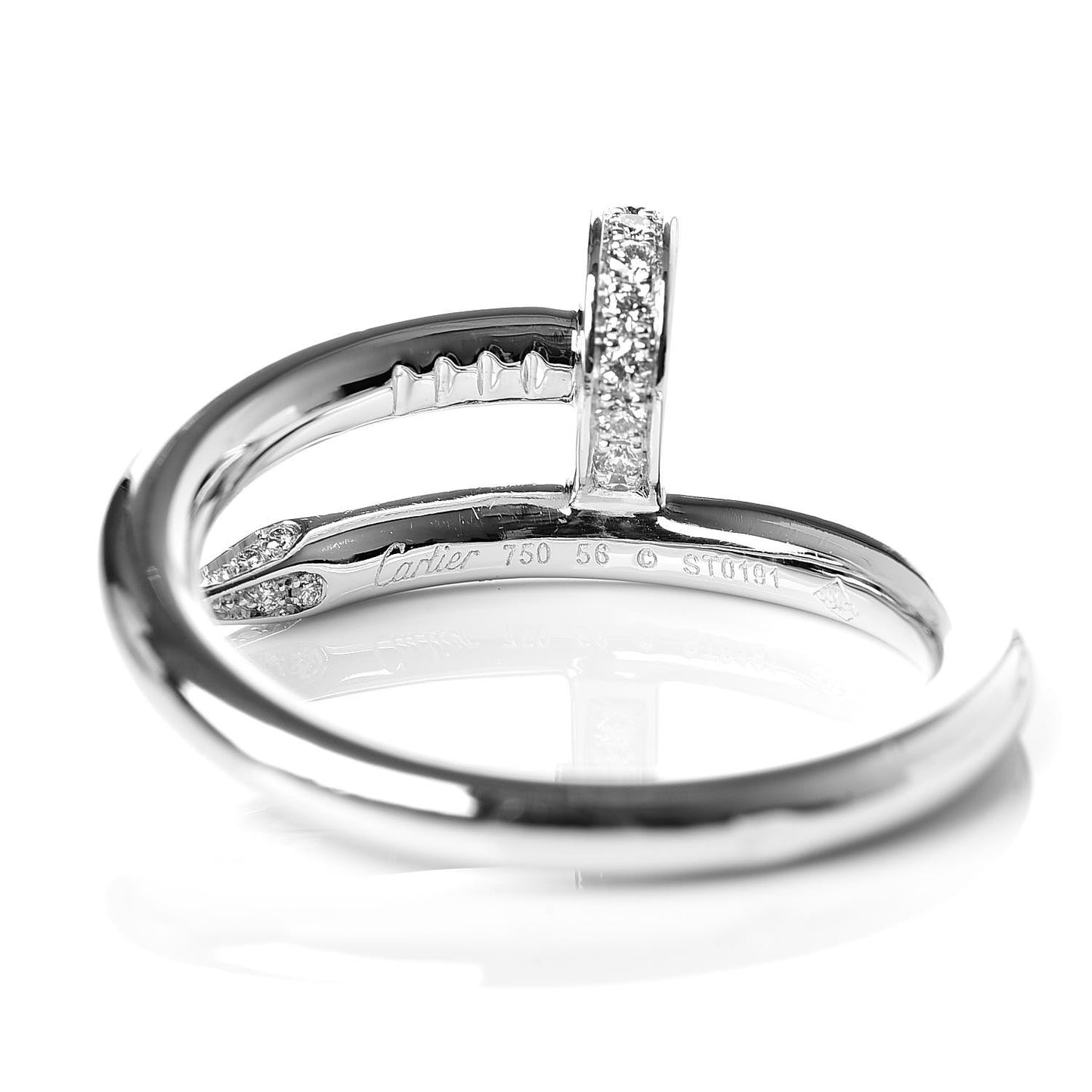 18K White Gold Diamond Juste Un Clou Ring 56 7.5