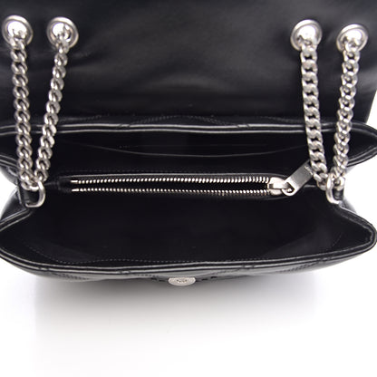 Saint Laurent Calfskin Y Quilted Studded Monogram Small Loulou Chain Satchel Black 5 of 10