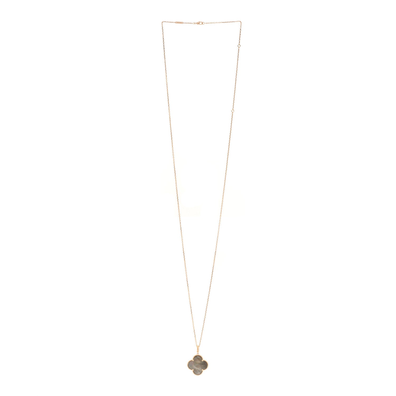 Van Cleef & Arpels 18K Rose Gold Gray Mother of Pearl Magic Alhambra Long Necklace 3 of 5