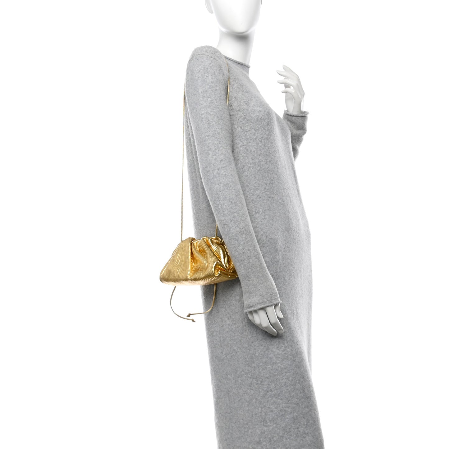 Metallic Bark Calfskin The Mini Pouch Gold