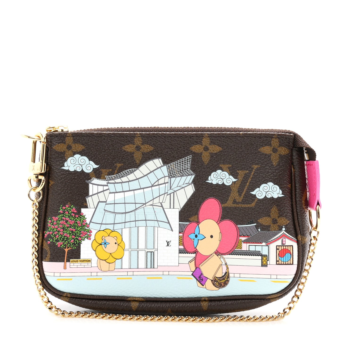 Monogram 2022 Christmas Animation Seoul Mini Pochette Accessories Fuchsia