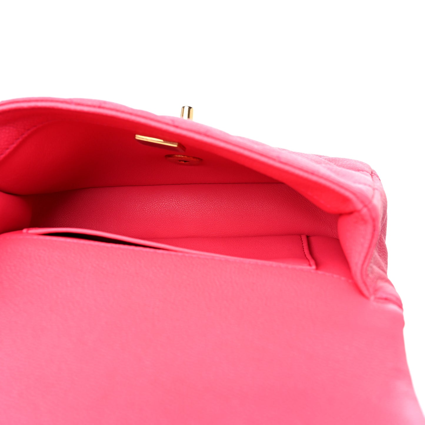 Caviar Quilted Sweetheart Mini Rectangular Flap Dark Pink