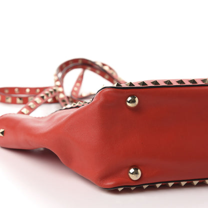 Valentino Garavani Vitello Small Rockstud Tote Deep Orange 6 of 10