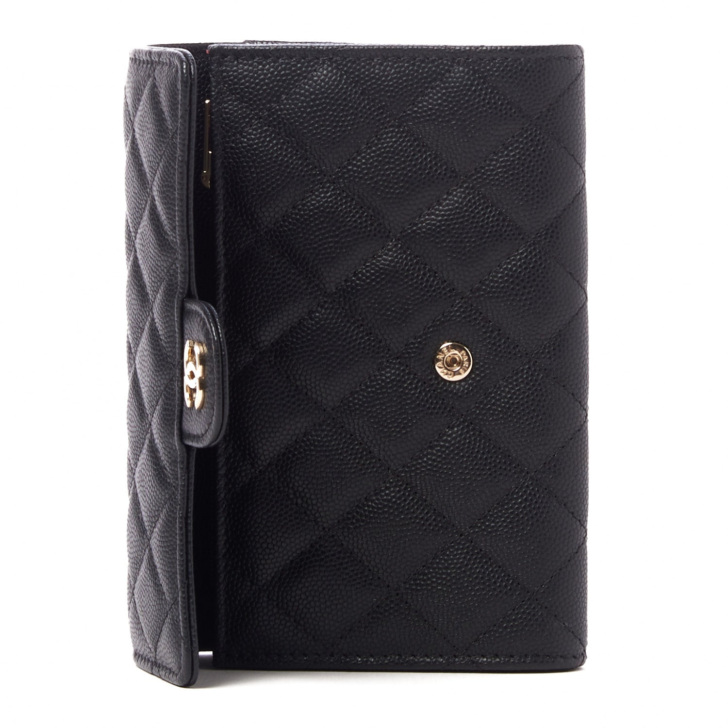 Chanel Caviar Quilted Large Gusset Flap Wallet Black 6 of 9