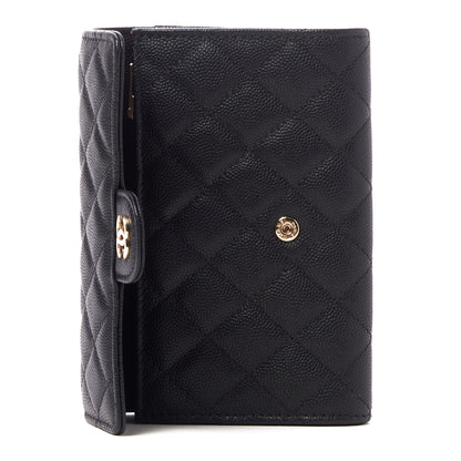 Chanel Caviar Quilted Large Gusset Flap Wallet Black 6 of 9