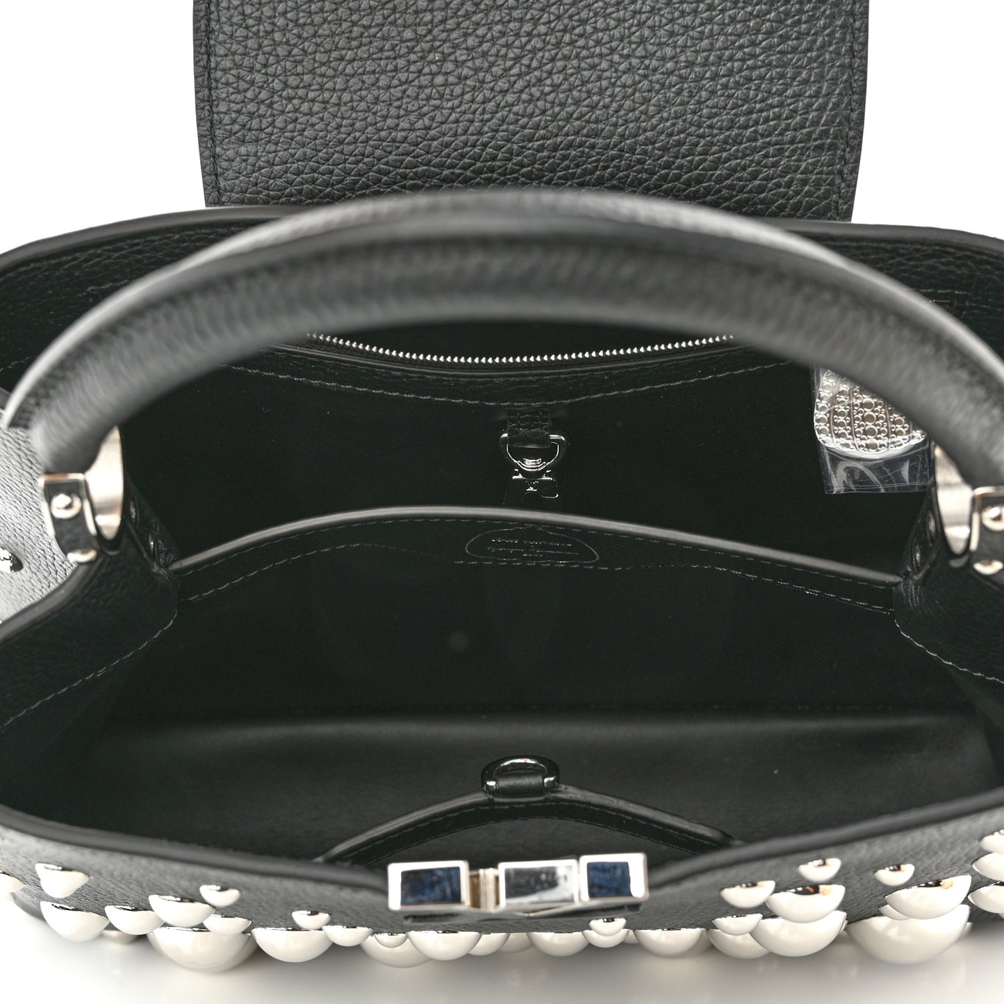 LV X YK Taurillon Brass Metal Dots Capucine MM Black