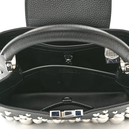 Louis Vuitton LV X YK Taurillon Brass Metal Dots Capucine MM Black 5 of 9