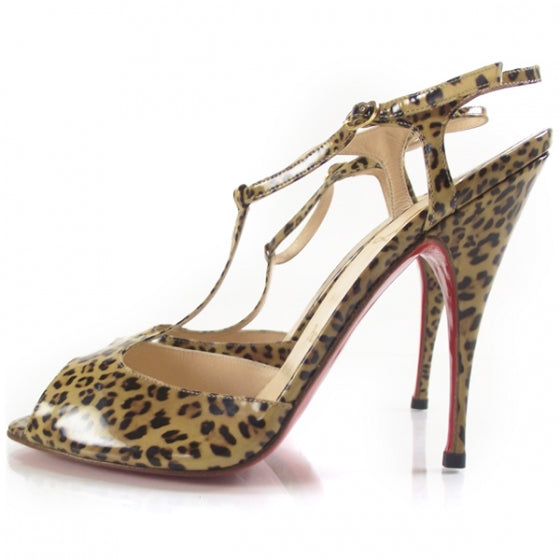 Christian Louboutin Patent Leopard Ernesta 120 Pumps 38.5 2 of 6