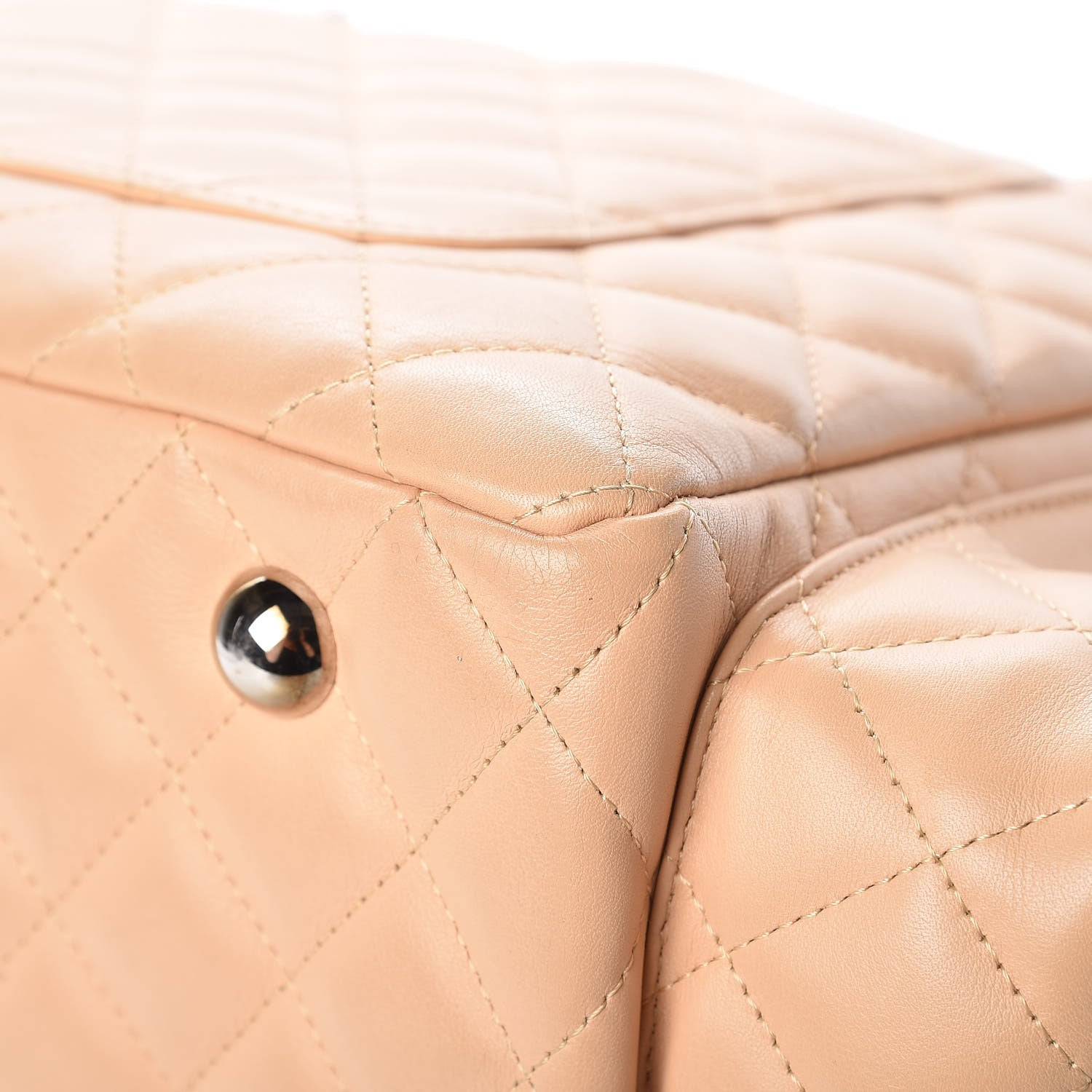Chanel Calfskin Quilted Large Cambon Multipocket Reporter Beige Black 15 of 16
