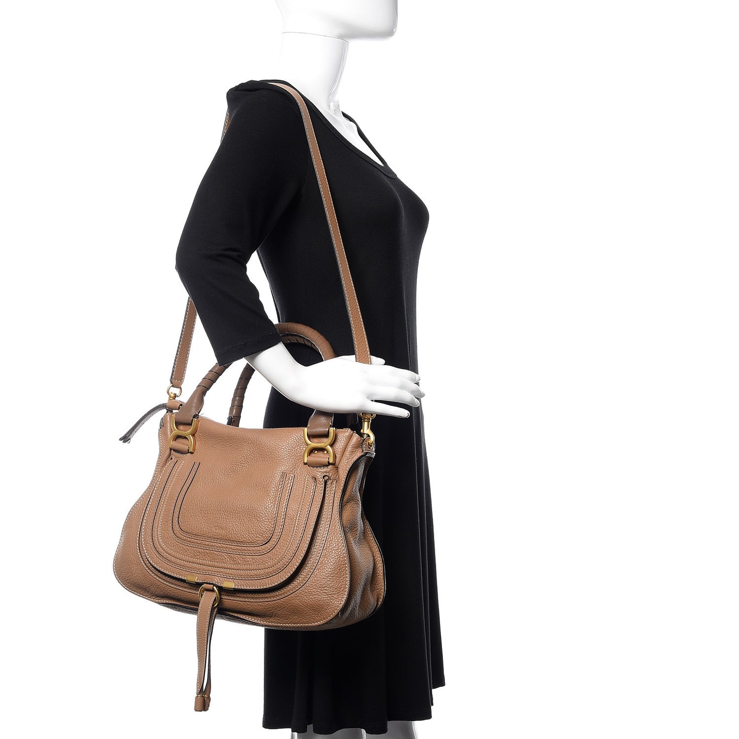 Calfskin Medium Marcie Satchel Nut
