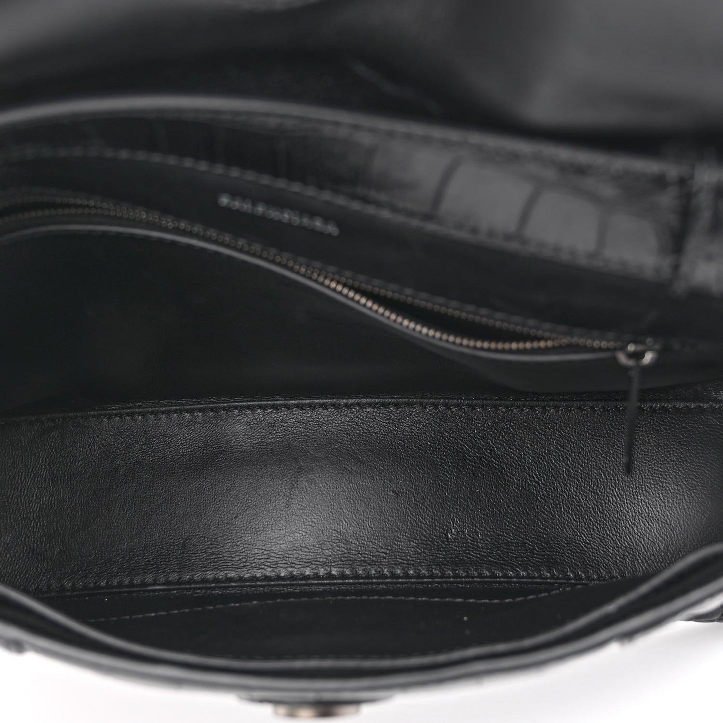 Extra Supple Calfskin Crocodile Embossed Monochrome XS Downtown Shoulder Bag Black