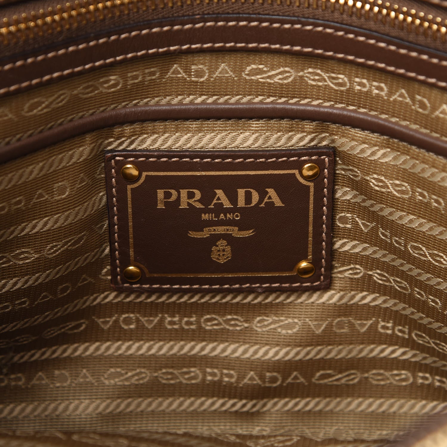 Prada Jacquard Logo Tote Corda Bruciato 8 of 10
