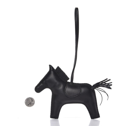 Hermes Milo Lambskin Grigri Rodeo Horse Bag Charm GM So Black 2 of 5