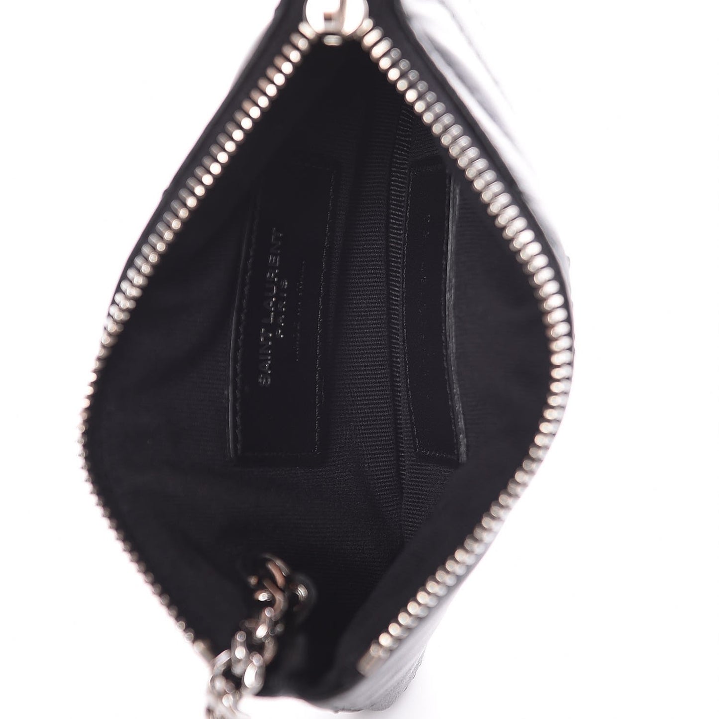 Calfskin Matelasse Monogram Key Pouch Black