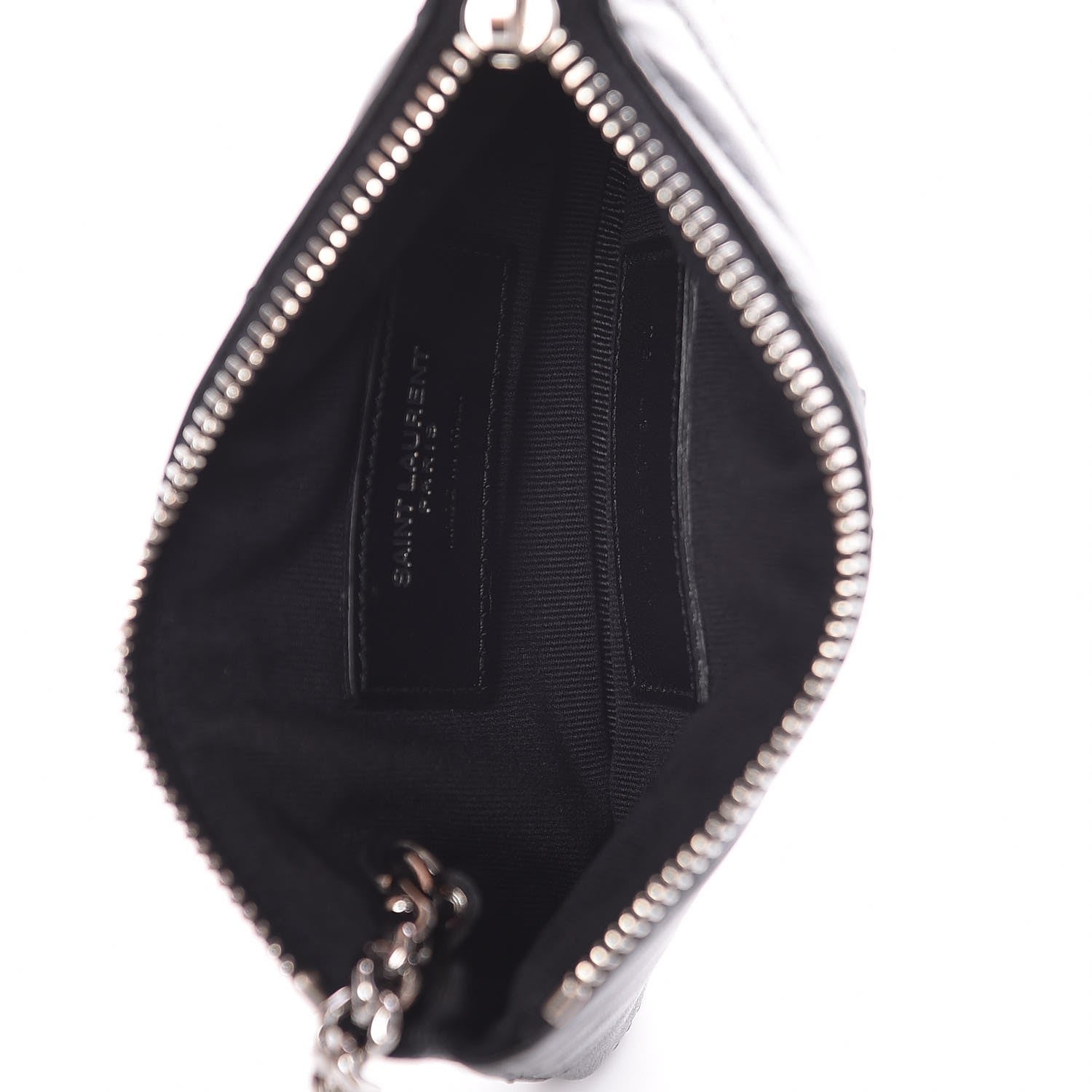 Saint Laurent Calfskin Matelasse Monogram Key Pouch Black 5 of 8