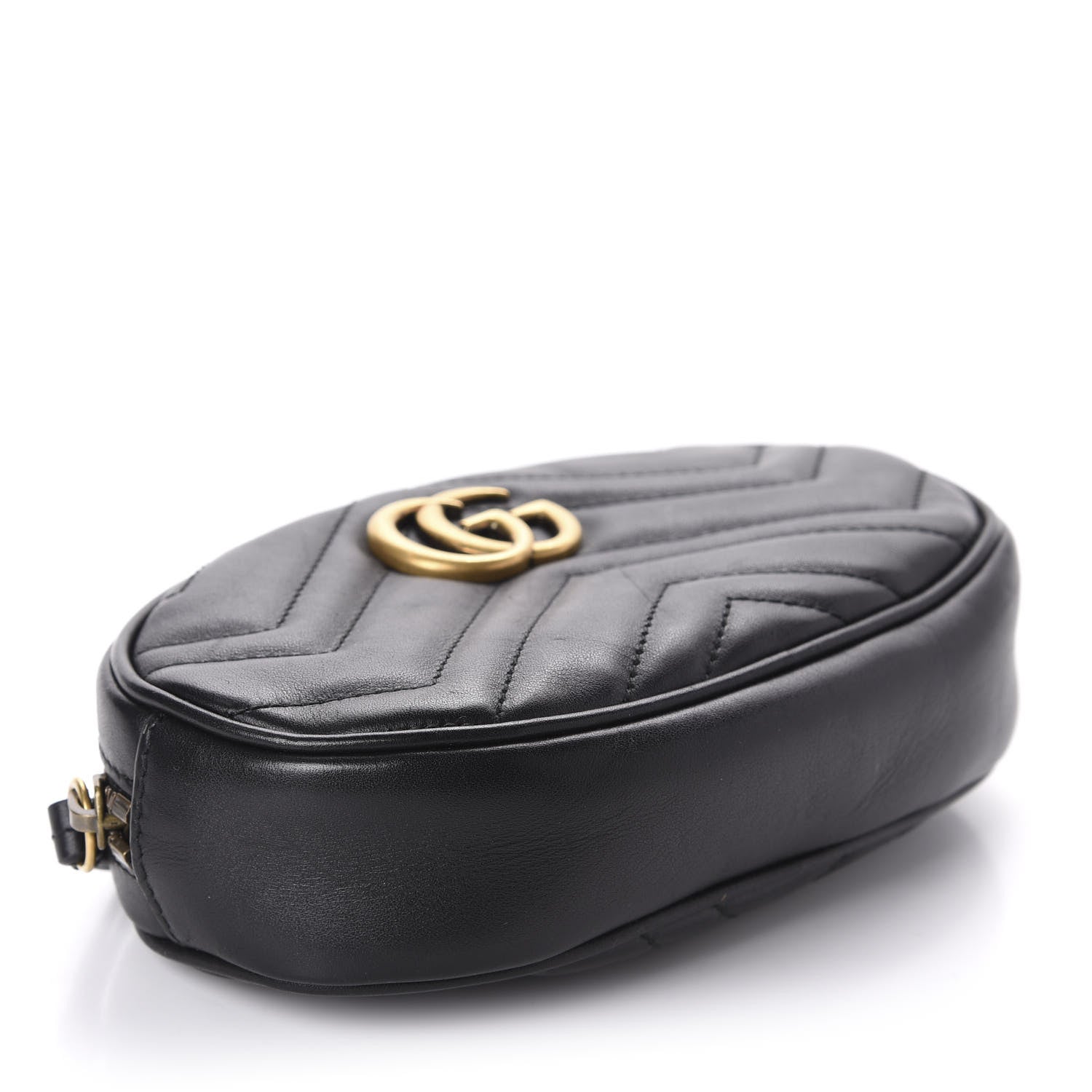 Gucci Calfskin Matelasse GG Marmont Belt Bag 75 30 Black 4 of 11
