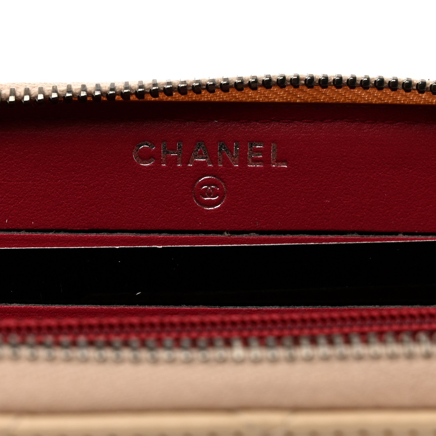 Chanel Aged Calfskin Quilted Small Gabrielle Zip Around Wallet Beige Black 7 of 8