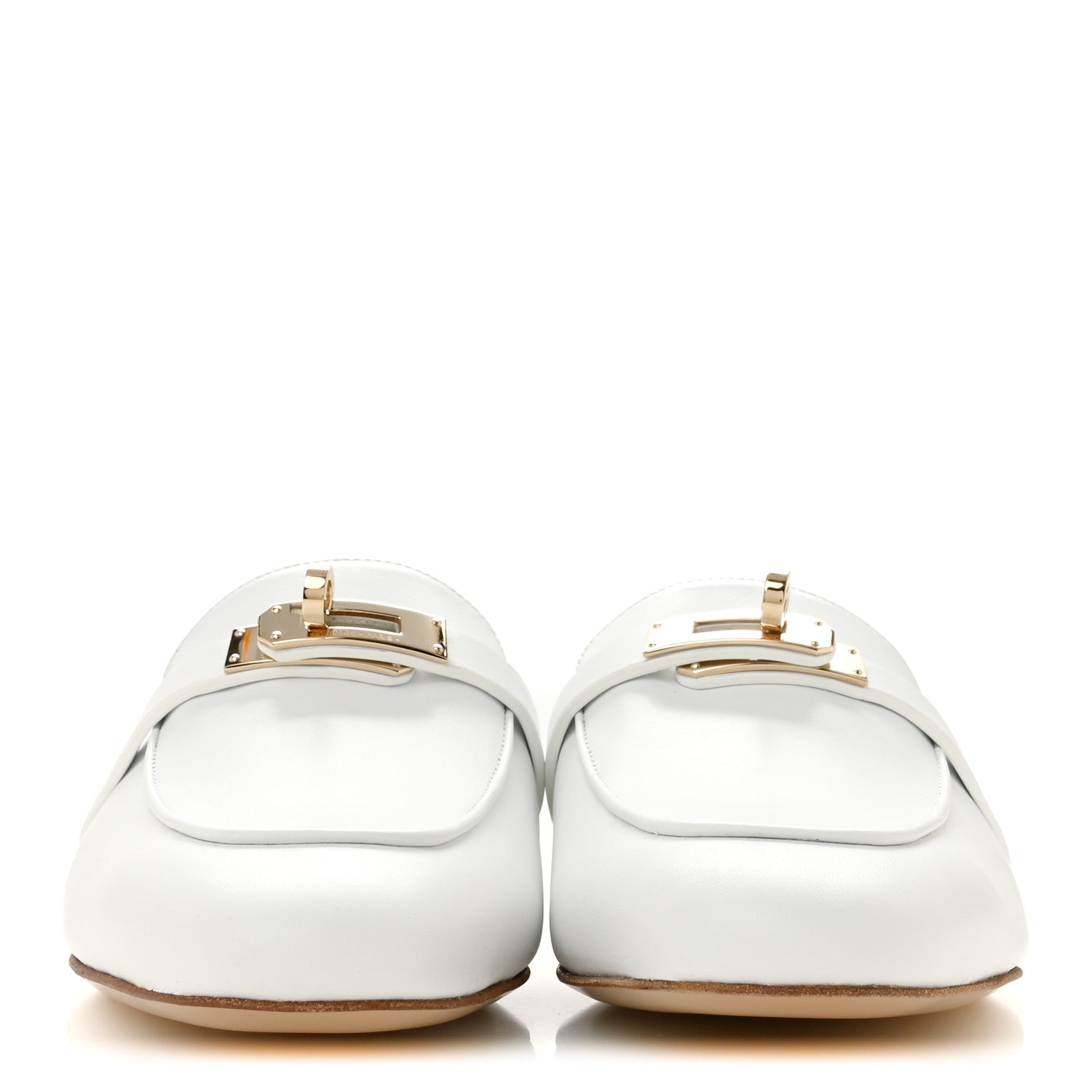 Hermes Calfskin Oz Mules 38 White 3 of 10