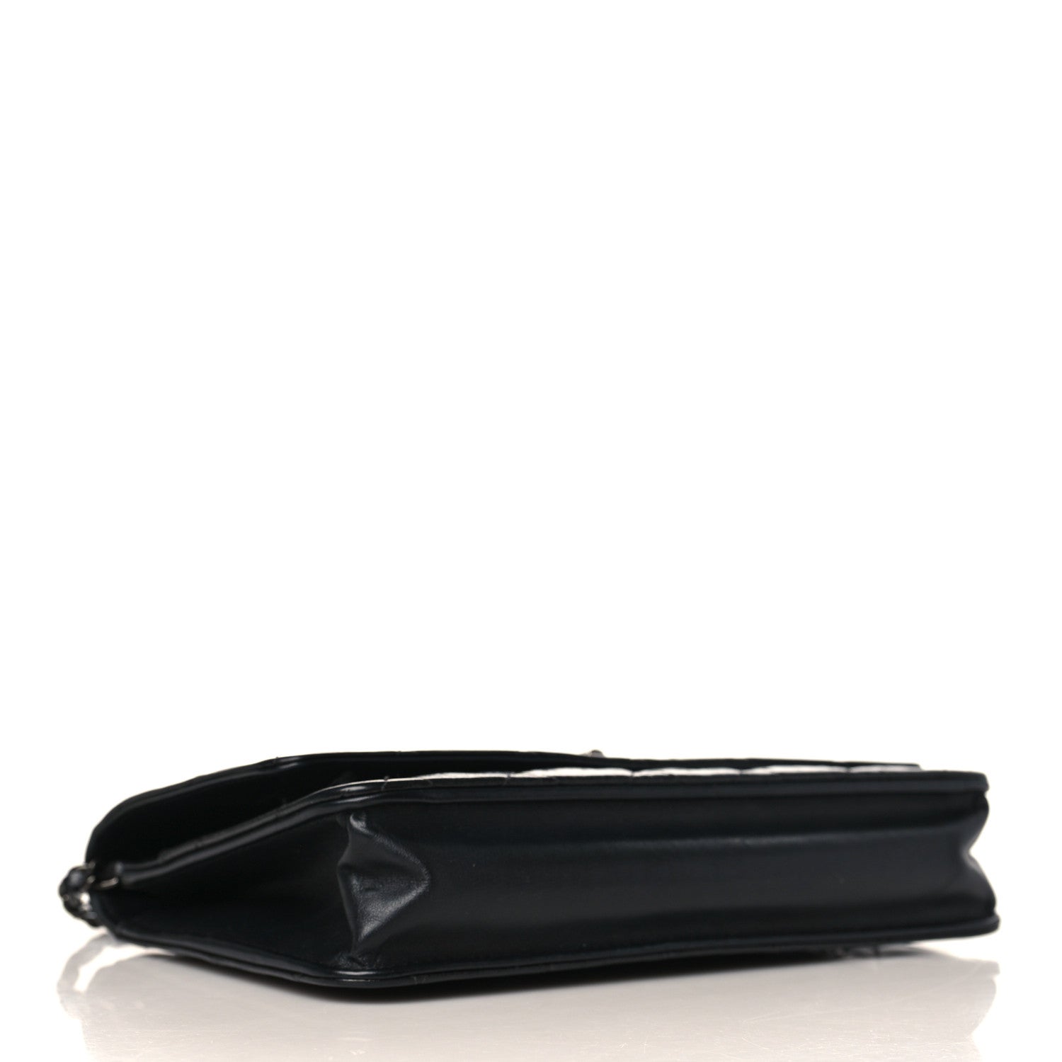Chanel Glazed Aged Calfskin Reissue Wallet On Chain WOC Black 3 of 9