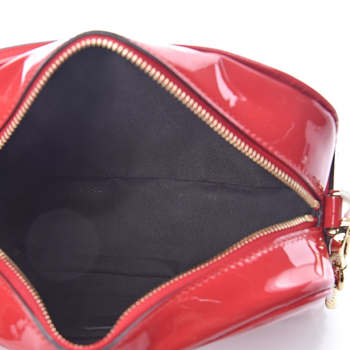 Vitello Vernice Mou Karligraphy Embossed Camera Case Rosso Cardinale