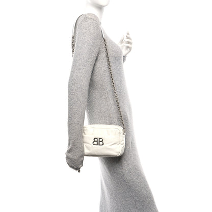 Balenciaga Agneau Arena XS Monaco Camera Shoulder Bag Optic White 2 of 11