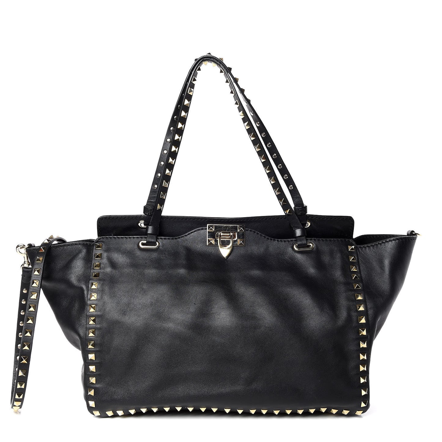 Vitello Medium Rockstud Tote Black