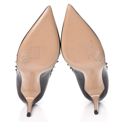 Valentino Garavani Pebbled Calfskin Rockstud 85mm Pumps 39.5 Black 7 of 12