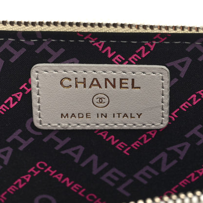 Chanel Caviar Quilted CC Logo Zip Around Card Holder White 6 of 8