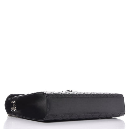 Saint Laurent Grain De Poudre Textured Mixed Matelasse Large Triquilt Monogram Satchel Black 4 of 8