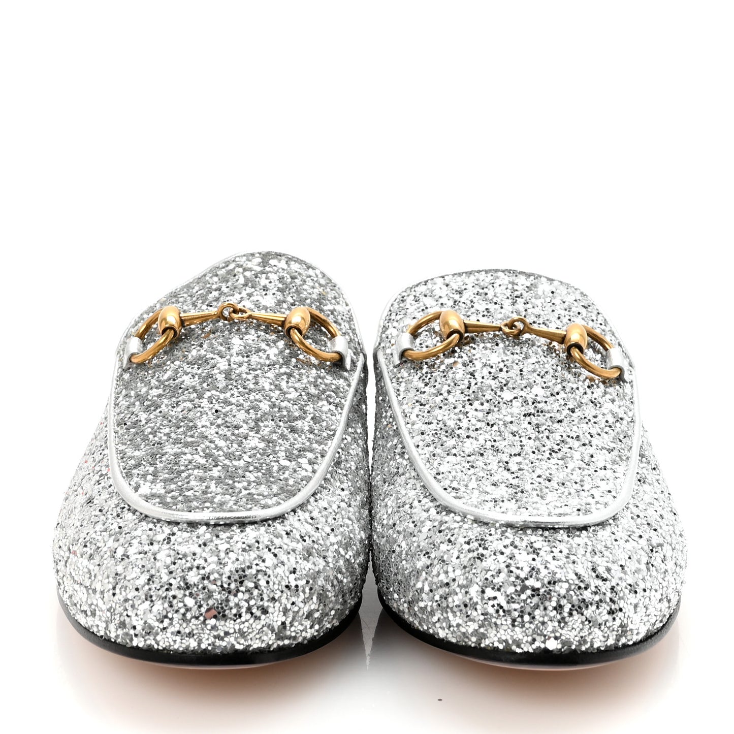 Glitter Womens Princetown Slippers 36 Silver