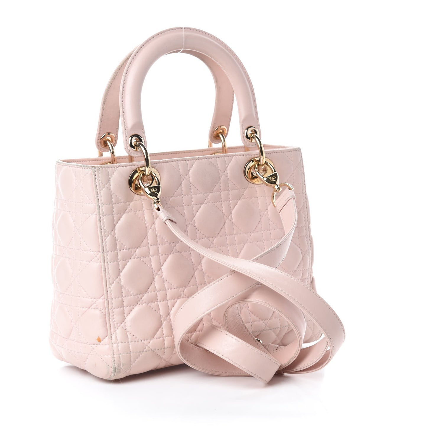 Lambskin Cannage Medium Lady Dior Light Pink