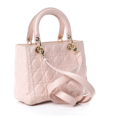 Christian Dior Lambskin Cannage Medium Lady Dior Light Pink 3 of 19