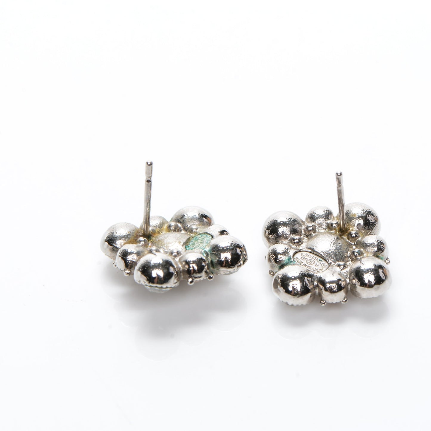 Crystal CC Earrings Silver