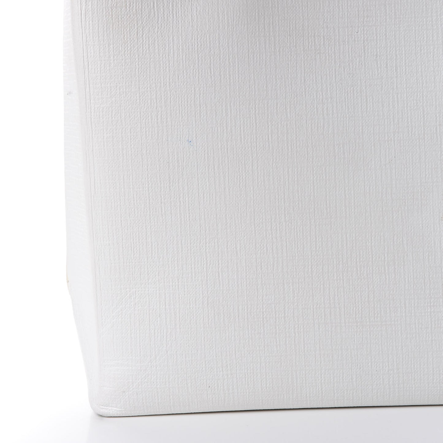 Squared Calfskin Logo Shopping Tote XXS White